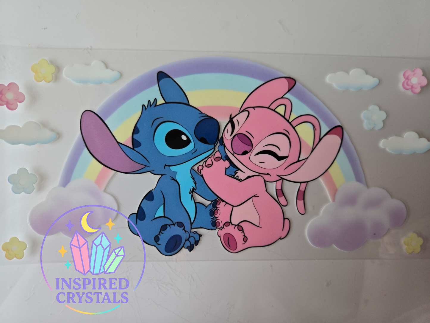 Blue and pink cute characters uvdtf wrap