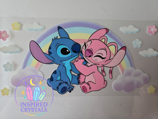 Blue and pink cute characters uvdtf wrap