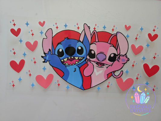 Pink & blue cute characters uvdtf wrap
