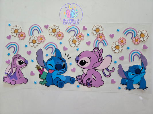 Pink & blue cute characters uvdtf wrap