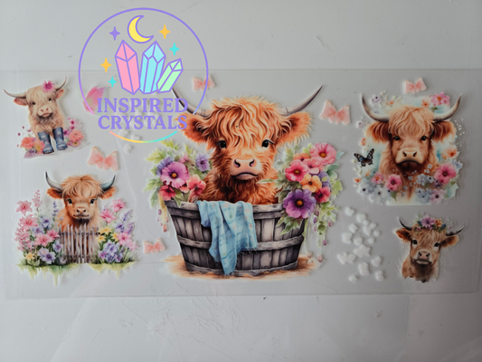 Highland cow uvdtf wrap