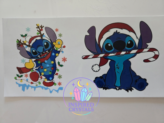 2 separate pieces, on one sheet. Blue cute characters uvdtf wrap