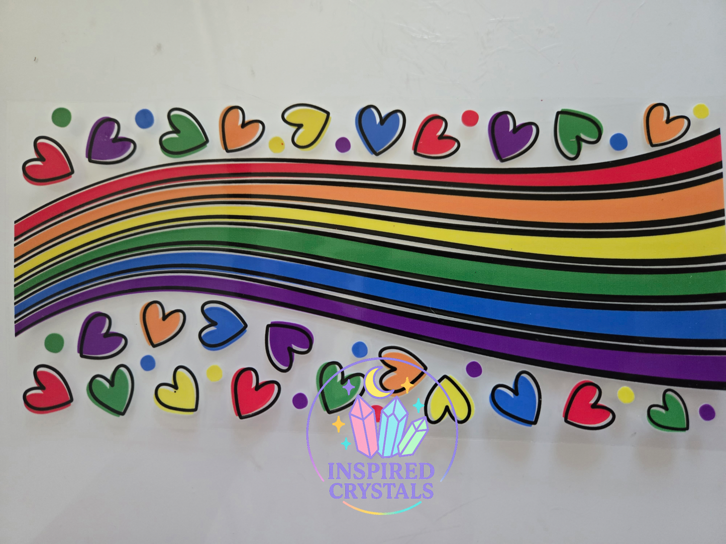 Rainbow hearts uvdtf wrap