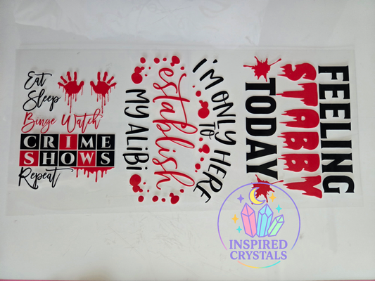 Feeling stabby, crime shows uvdtf wrap